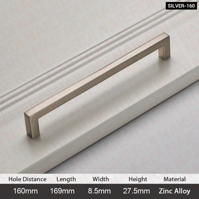 Modern Brushed Zinc Cabinet Handles