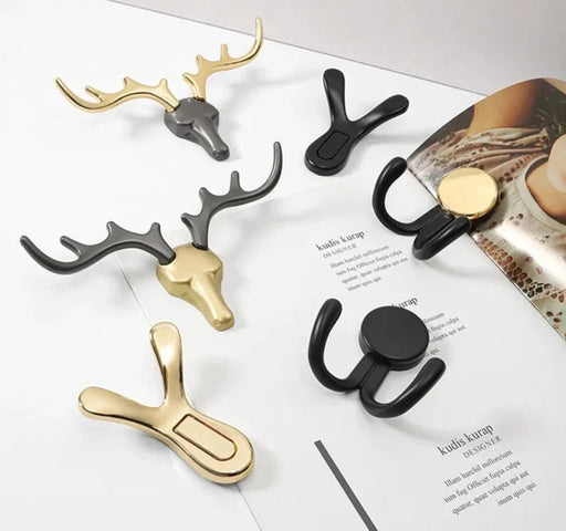 Zinc Alloy Deer Wall Hook For Clothes Hats Coats Keys