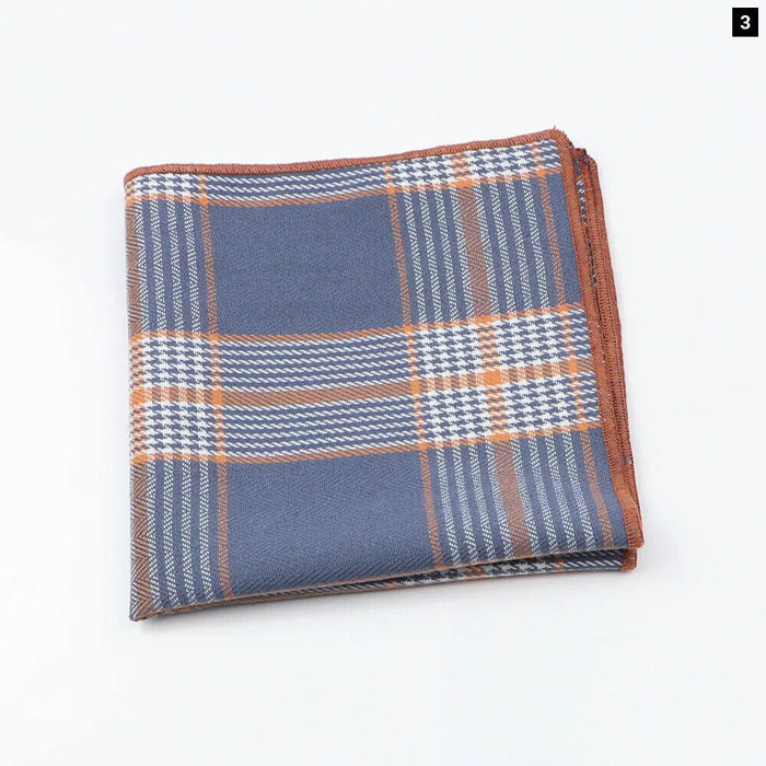 Premium Cotton Plaid Hankerchief Scarf Mens Pocket Square