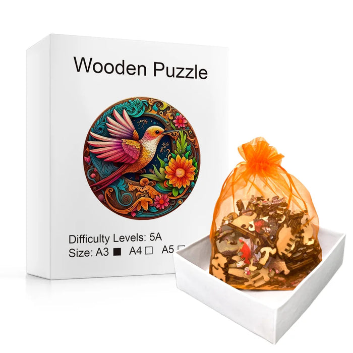 Exquisite Hummingbird Wooden Puzzle