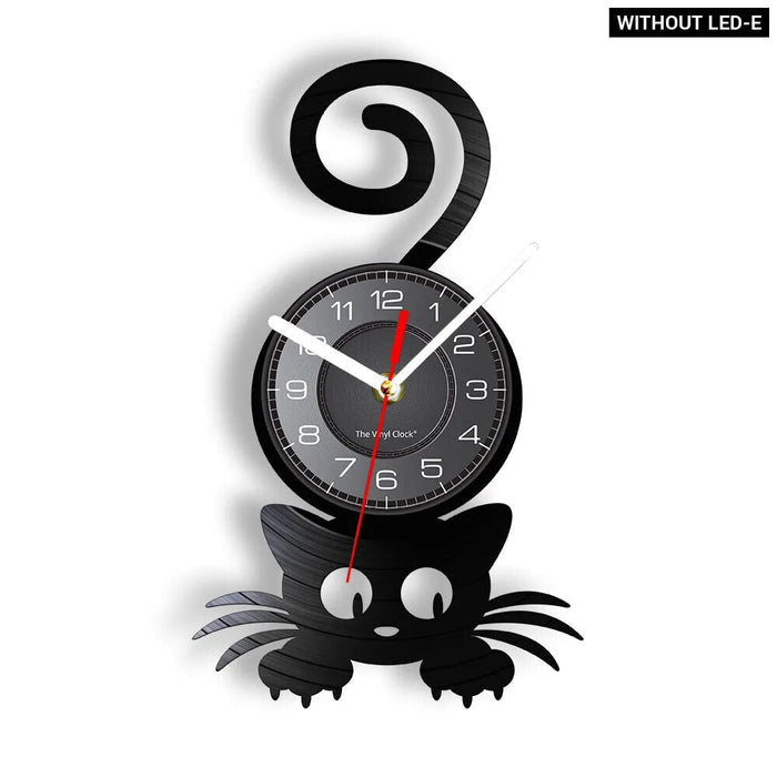 Kitty Cat Vinyl Record Wall Clock