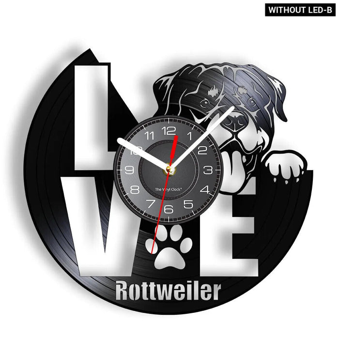 Rottweiler Vinyl Record Wall Clock