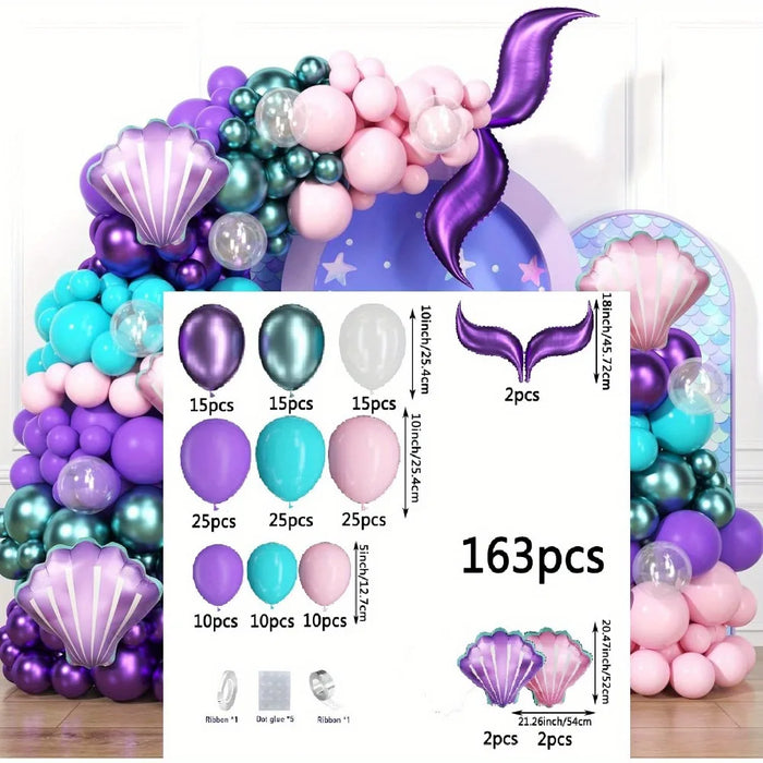 139Pcs Mermaid Tail Balloon Arch Kit For Birthday Parties Bridal Showers Valentine'S Day Summer Celebrations Decorating Supplies