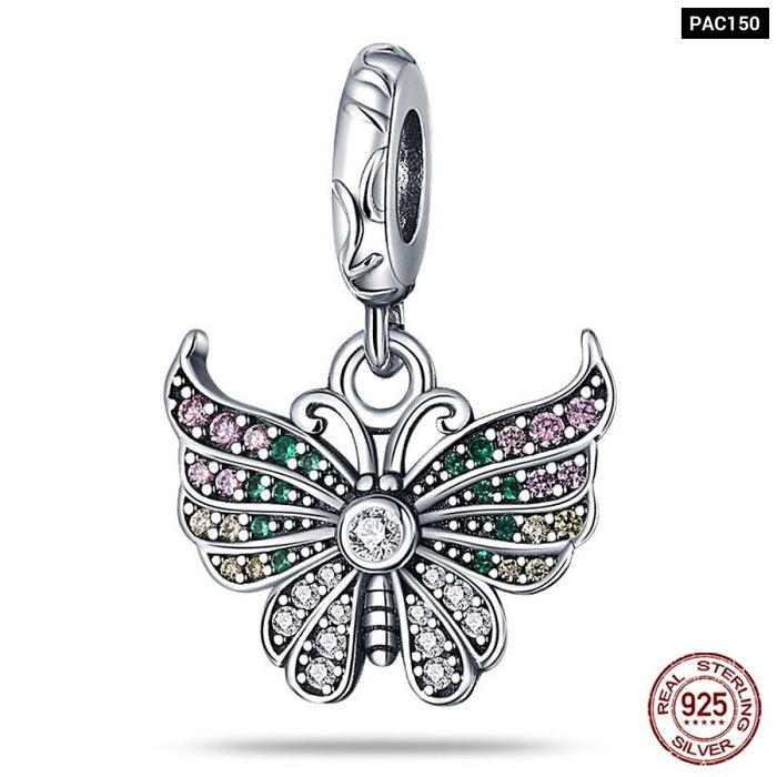 Fit Pandora 925 Original Bracelet 925 Sterling Silver Flower Bird Series Charms Beads For Women DIY Jewelrys Making