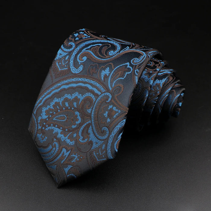 Mens Tie Paisley Floral Striped For Business Weddings And Daily Wear