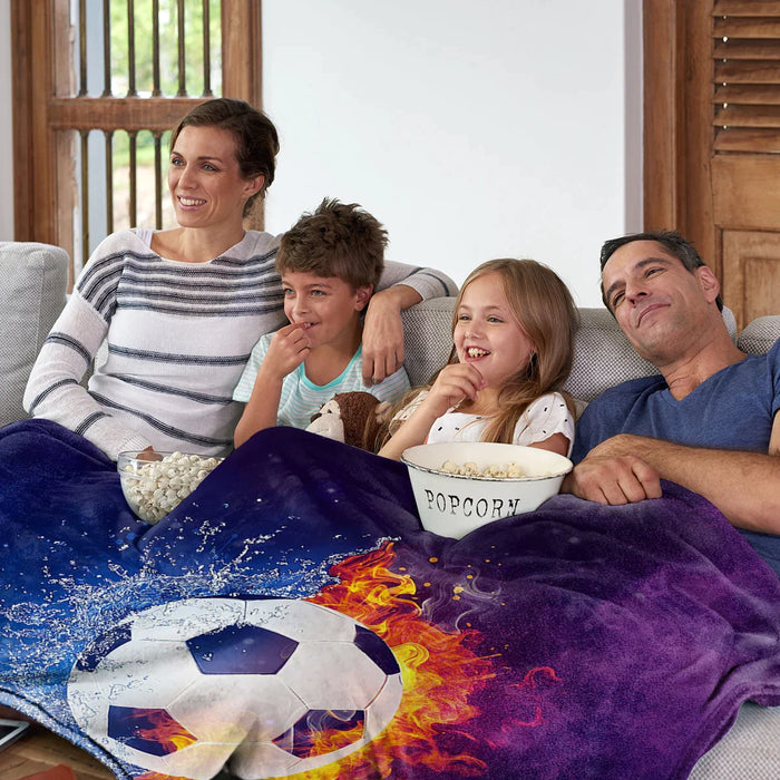 Football Fire And Water Throw Blanket