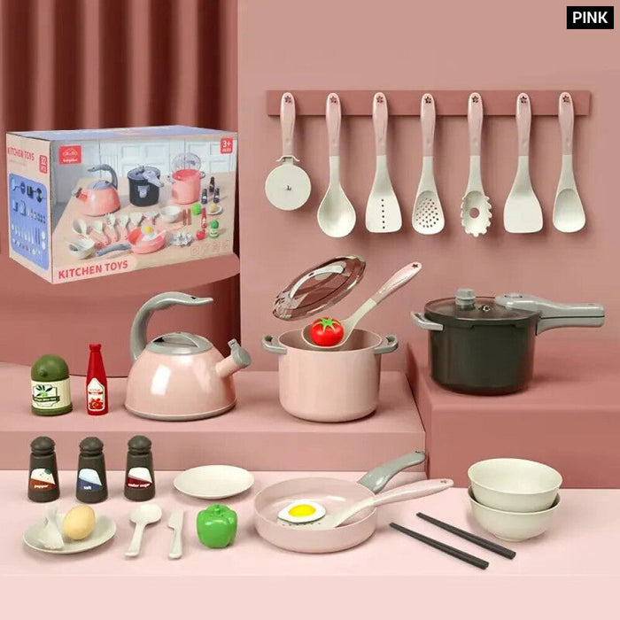 Toddler Kitchen Playset With Toy Pots And Pans