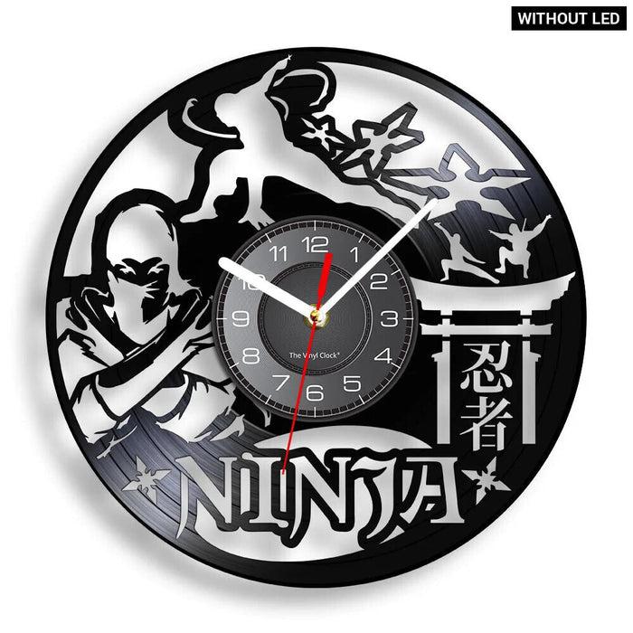 Japanese Warrior Vinyl Record Wall Clock