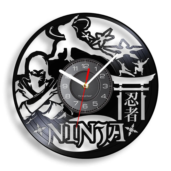 Japanese Warrior Vinyl Record Wall Clock