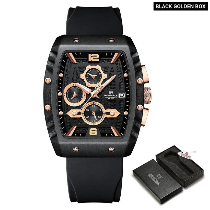 Men's Silicone Analog Calendar Display Quartz 3ATM 30M Water Resistant Wristwatch