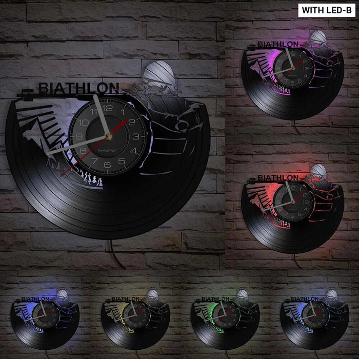 Biathlon Vinyl Record Wall Clock