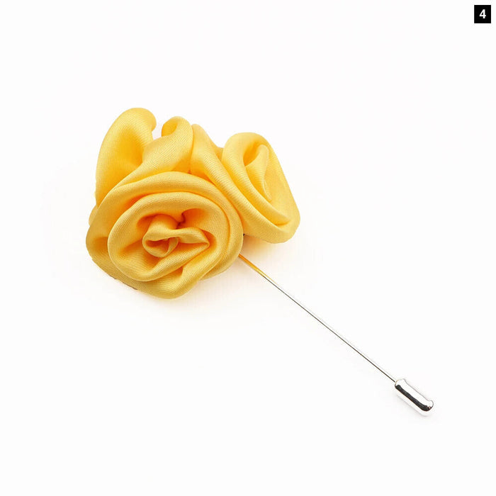 17 Colour Mens Handmade Floral Lapel Pin For Weddings