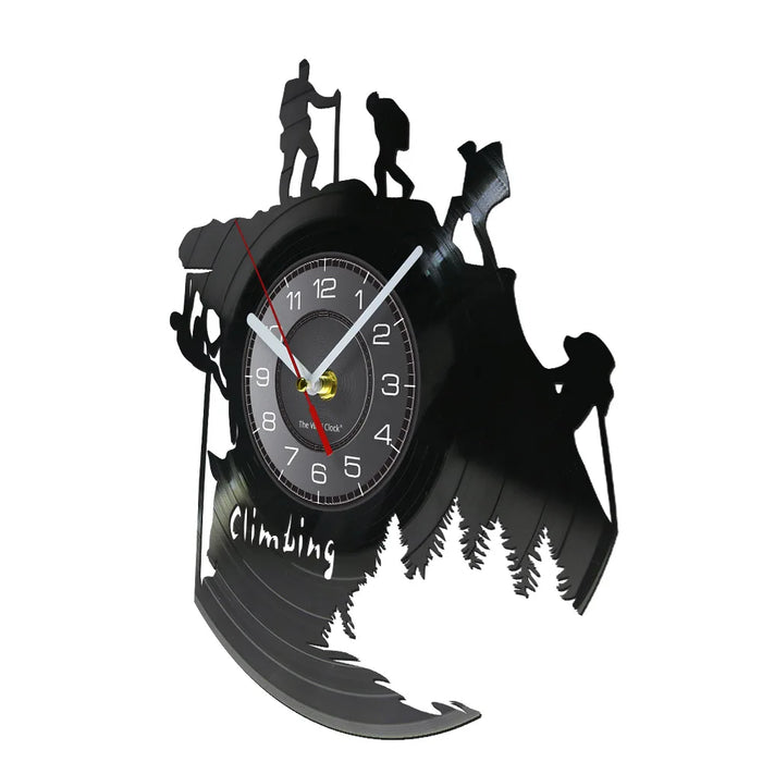 Mountain Climbing Vinyl Record Wall Clock