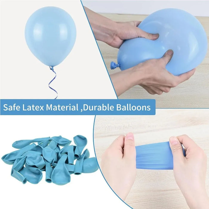 129Pcs Light Blue Hooked Star Birthday Balloon Set Suitable For Engagement Birthday Wedding Party Decoration Wreath Arch Set