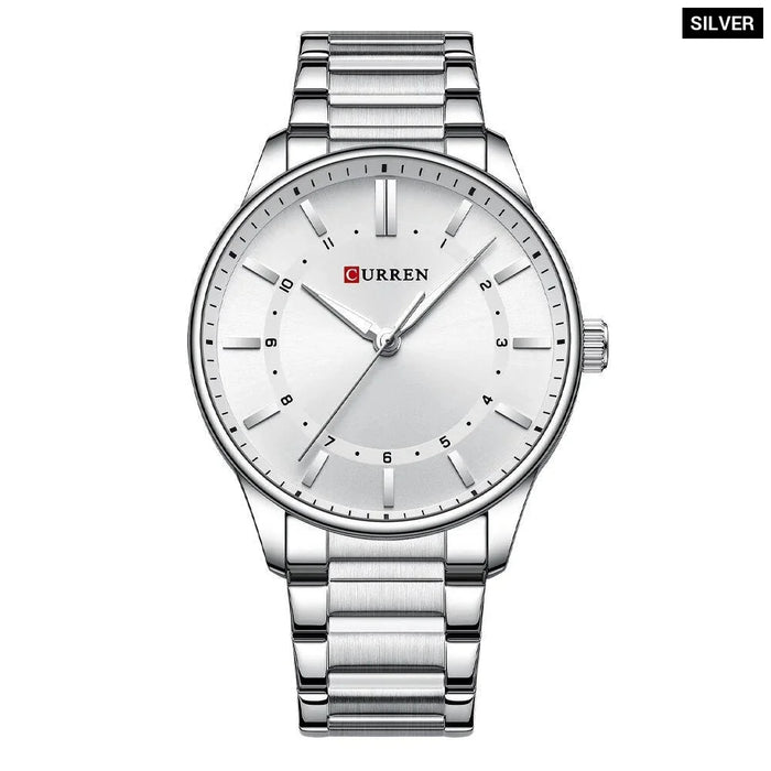 Classic Quartz Watches For Men Stainless Steel Band Wristwatches Business Style Clock With Luminous Hands