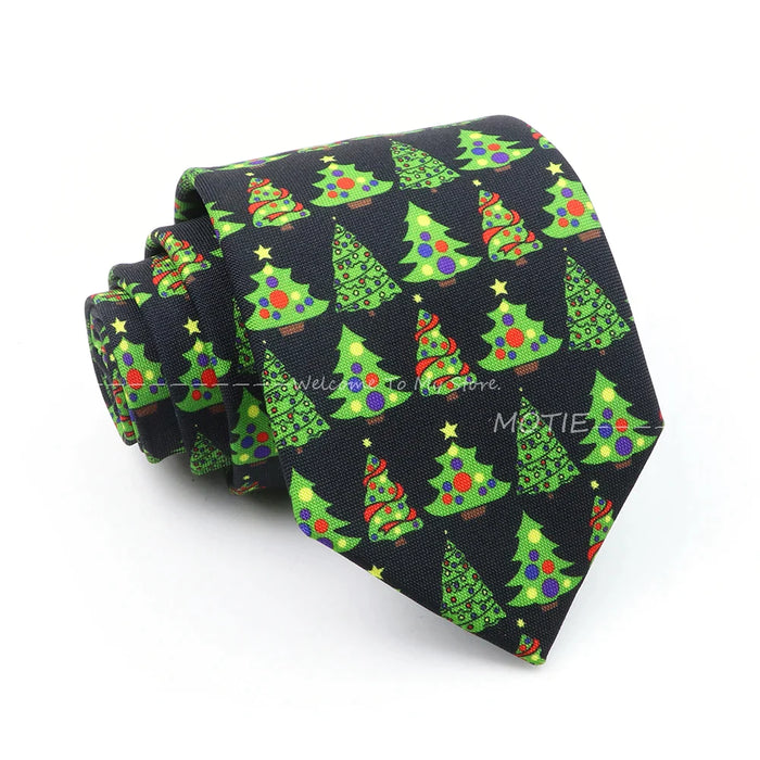 Green Christmas Tree Necktie For Daily Wear Weddings And Gifts