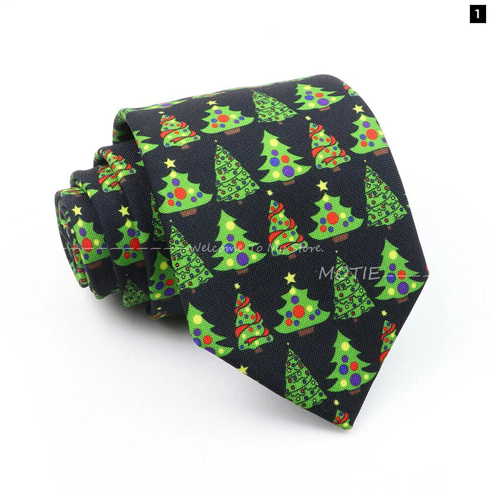 Green Christmas Tree Necktie For Daily Wear Weddings And Gifts