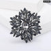 Luxury Women Brooch Sparkling Glass Big Flowers Pin In 6