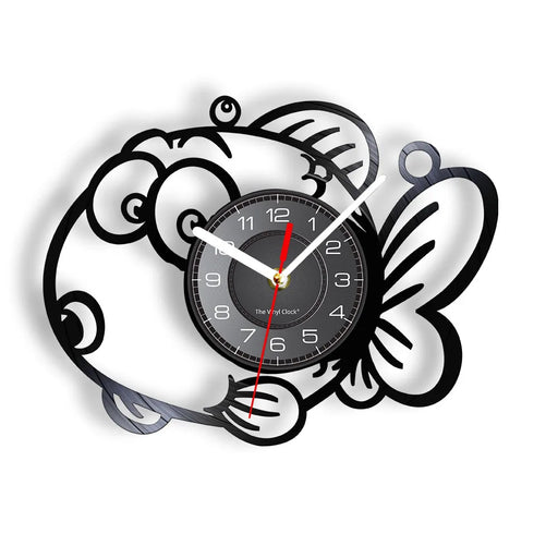 Cartoon Fish Vinyl Record Wall Clock