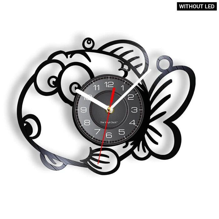 Cartoon Fish Vinyl Record Wall Clock