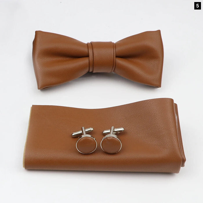 Tie Pocket Square Cufflink And Bowtie Set For Men For Business Weddings And Gifts