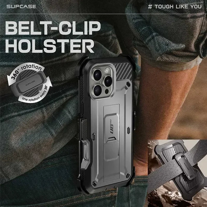 For Iphone 16 Pro 6.3" Ub Pro Full-Body Rugged Heavy Duty Phone Case With Built-In Screen Protector