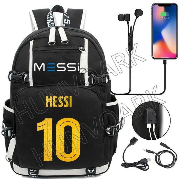 Unisex Messi Hikking Kids Laptop Waterproof School Bag