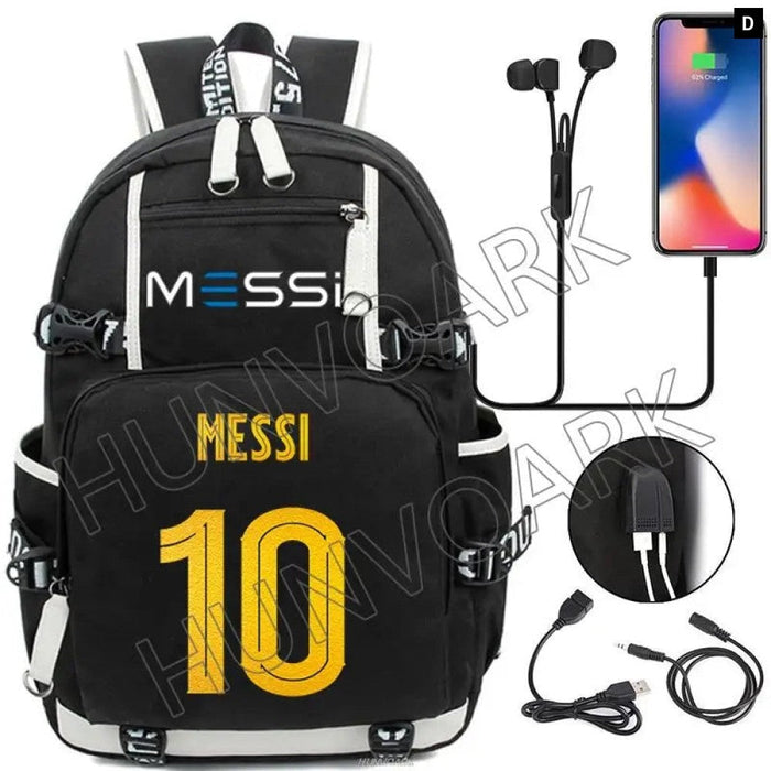 Unisex Messi Hikking Kids Laptop Waterproof School Bag