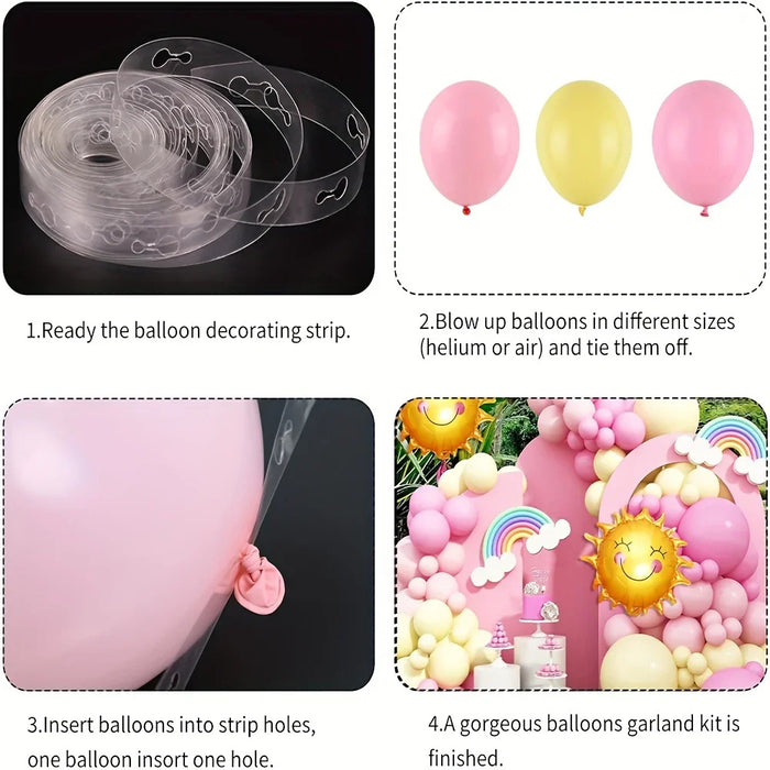 1Pc / 18Pcs Maca Pink Yellow Balloon Garland Set Suitable For Back To School Decoration Birthday Party Balloon Decoration Supplies