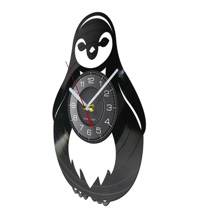 Penguin Vinyl Record Wall Clock