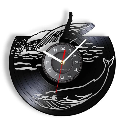 Vintage Whale Ocean Vinyl Record Wall Clock