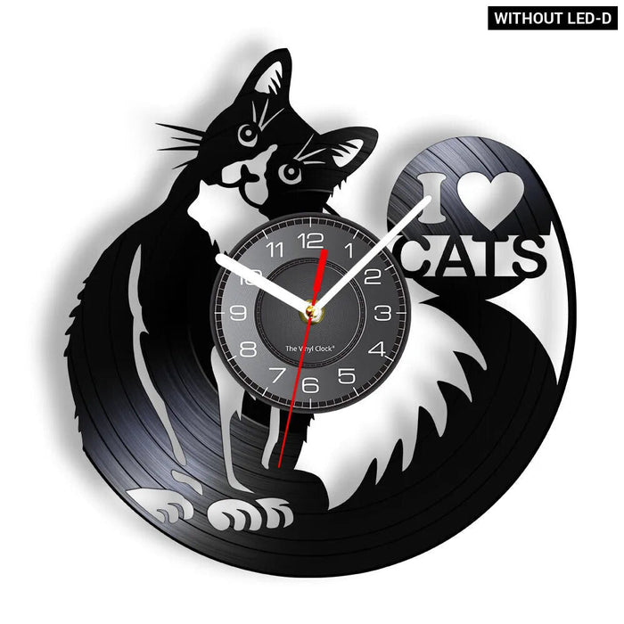 Kitten Cats Vinyl Record Wall Clock