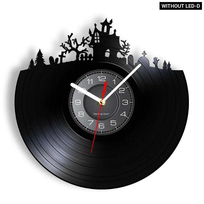 Spooky Halloween Vinyl Record Wall Clock