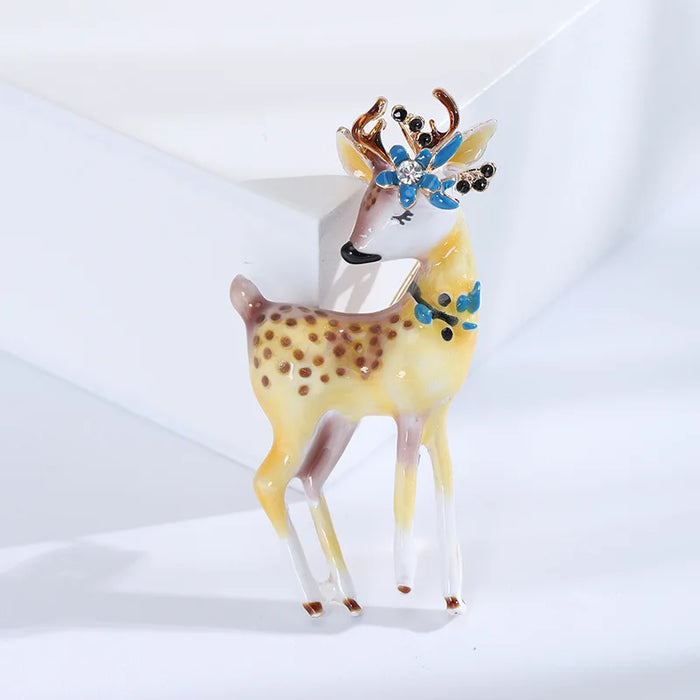 Deer Lapel Pin Enamel Brooch For Women Party Office Accessory