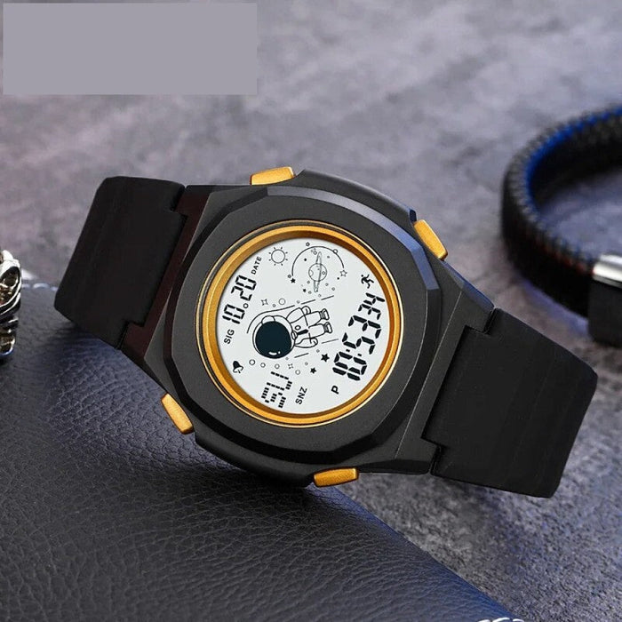 Men's Silicone Analog Date Calendar Display Digital 5ATM 50M Water Resistant Wristwatch