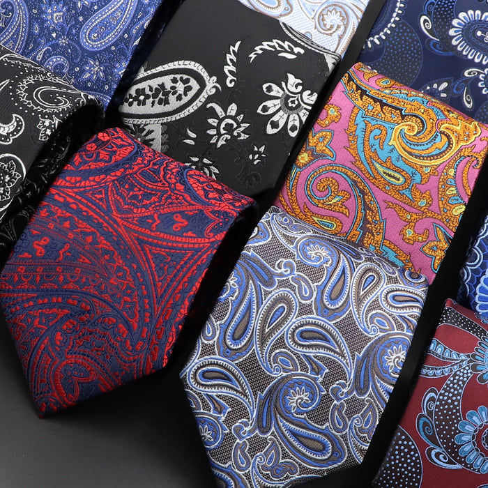 Paisley Tie 8Cm Necktie For Mens Fashion Business And Weddings