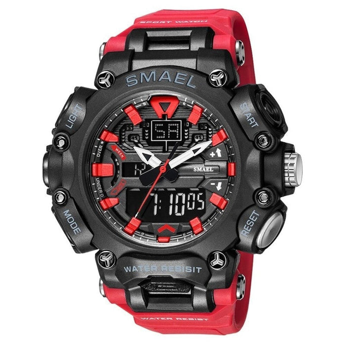 Military Watch Sport Waterproof 50M Stopwatch Analog Digital Wristwatches Week Display Alarm Clock Digital Watches Mens