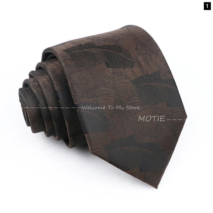 Premium Brown Striped Necktie For Business And Daily Wear