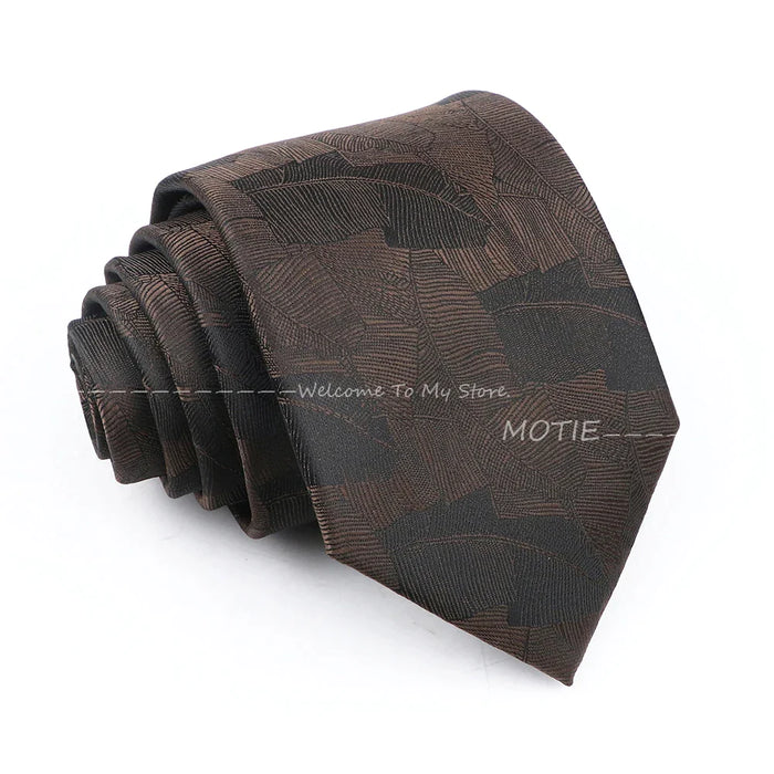 Premium Brown Striped Necktie For Business And Daily Wear