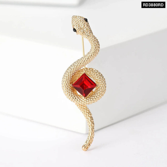 Charming Snake Brooch Pin Womens Enamel Jewelry