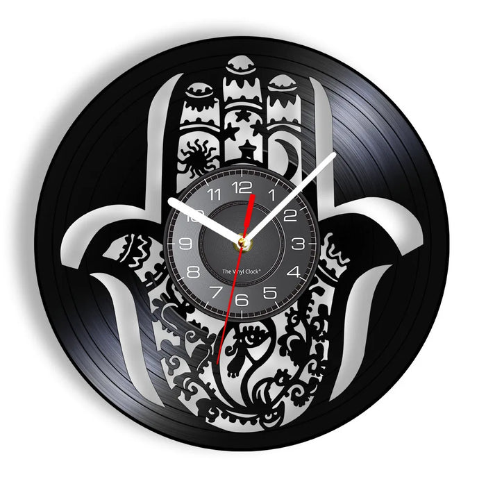 Hand Of Hamsa Vinyl Record Wall Clock