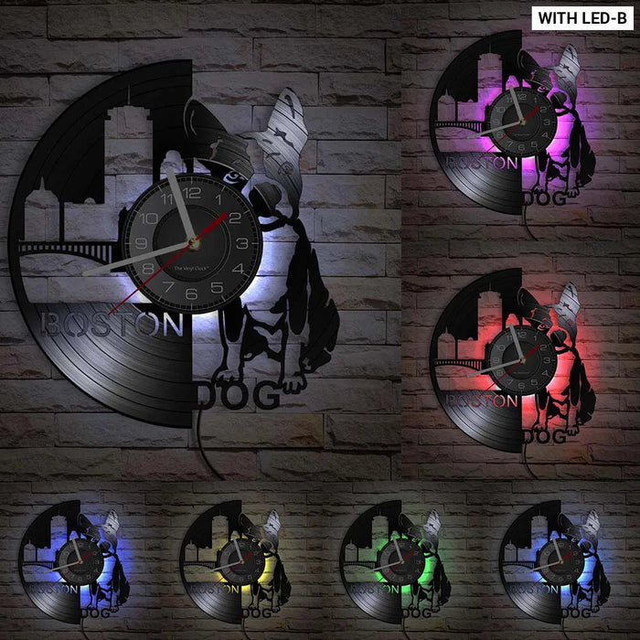 French Bulldog Vinyl Record Wall Clock