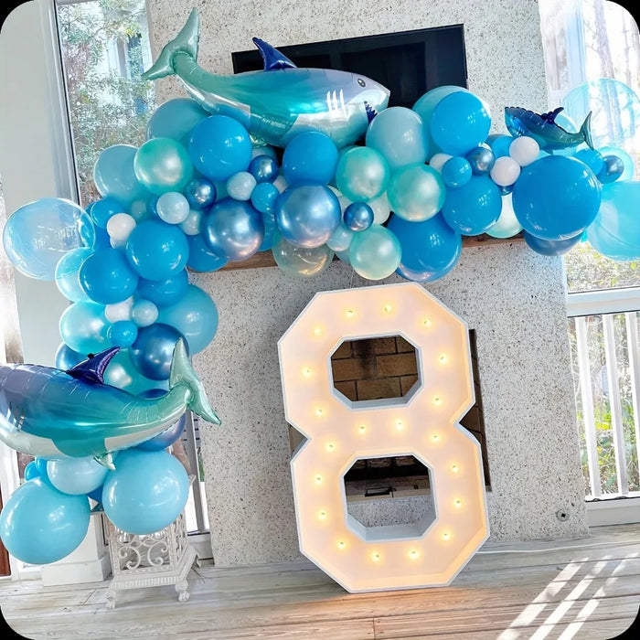 101Pcs Ocean Series Balloon Garland Set Shark Themed Outdoor Party Atmosphere Set To Celebrate Wedding Decoration Balloons