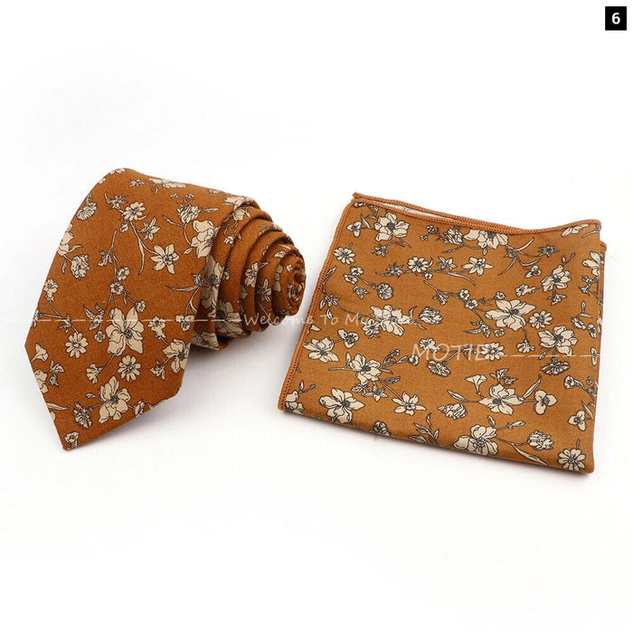 Floral Cotton Tie Set For Parties And Daily Wear