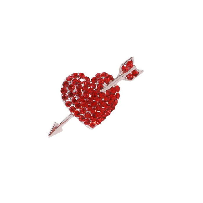 Red Heart Brooch Pin Love