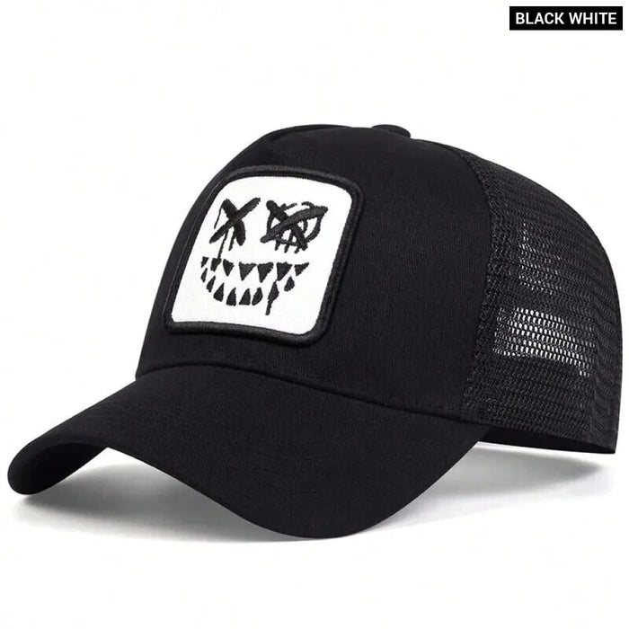 Smiling Teeth Embroidered Baseball Cap Outdoor Sun Hat