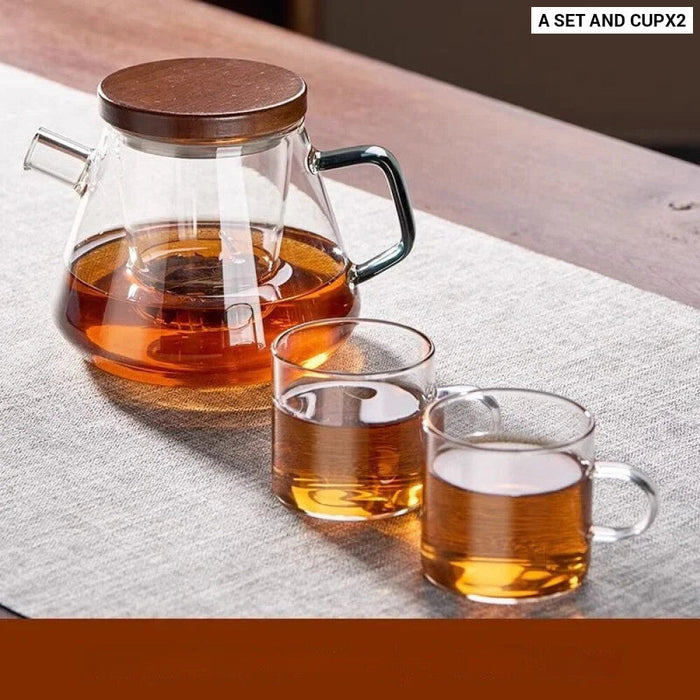 Clear Glass Teapot Set With Teacups And Kung Fu Accessories