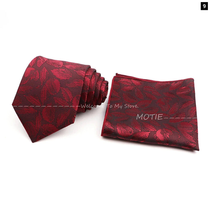 Floral Pocket Square Tie Set For Weddings Parties And Daily Wear