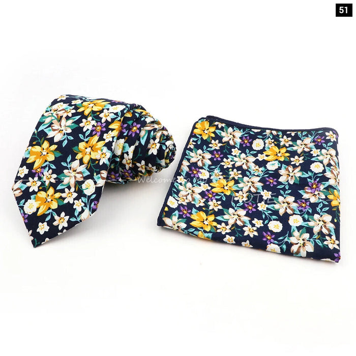 Floral Cotton Tie Set For Parties And Daily Wear