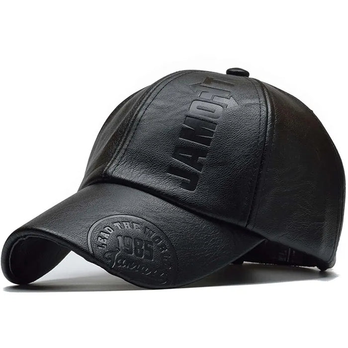 Stylish Pu Leather Letter Print Baseball Cap For Outdoor Activities